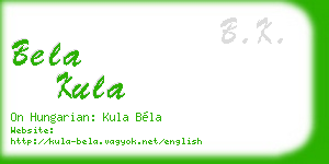 bela kula business card